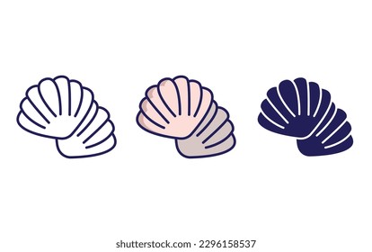 Oyster line and solid illustration icon