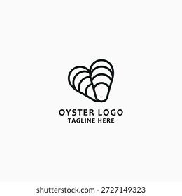 Ilustração de vetor de modelo de design de ícone de logotipo de ostra
