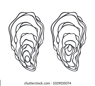 Oyster logo. Isolated oyster  on white background







