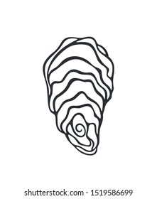 Oyster logo. Isolated oyster  on white background