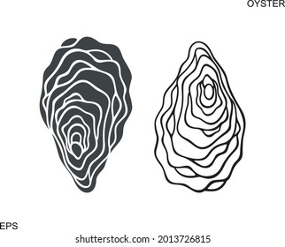 Oyster logo. Isolated oyster  on white background