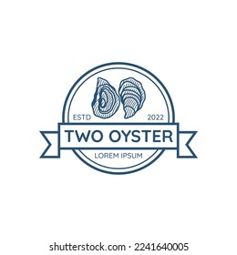 Oyster logo vector, suitable for restaurant branding, especially seafood. This logo is made with simple and professional lines.