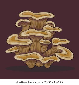 oyster mushroom cartoon style isolated