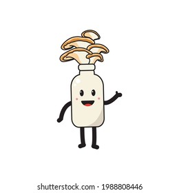 oyster mushroom character vector illustration, perfect for logo