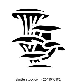 oyster mushroom glyph icon vector. oyster mushroom sign. isolated contour symbol black illustration