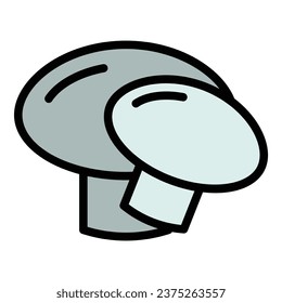 Oyster mushroom icon outline vector. Chinese fungi. Shiitake food color flat