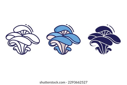 oyster Mushroom line and solid illustration icon