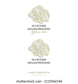 oyster mushroom logo in hand drawn style