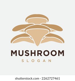 Oyster mushroom logo vector icon illustration