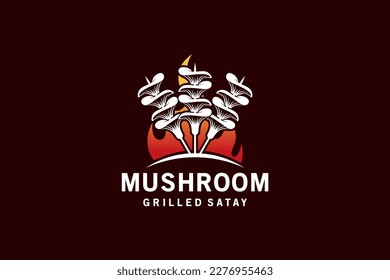 Oyster mushroom satay food logo