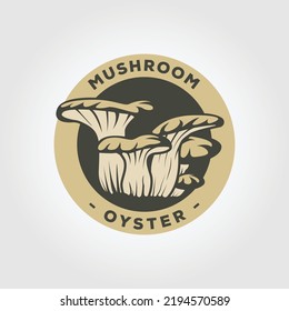 oyster mushroom vintage logo vector symbol illustration design.