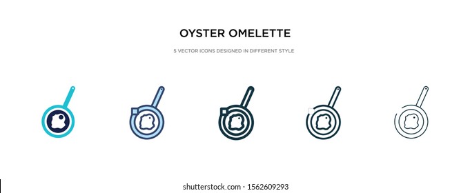 oyster omelette icon in different style vector illustration. two colored and black oyster omelette vector icons designed in filled, outline, line and stroke style can be used for web, mobile, ui