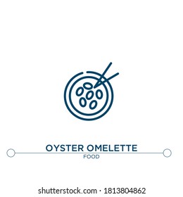 oyster omelette outline vector icon. simple element illustration. oyster omelette outline icon from editable food concept. can be used for web and mobile
