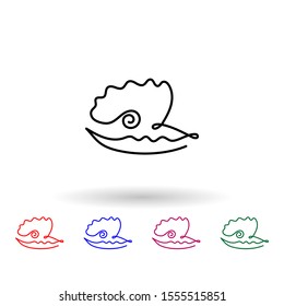 Oyster one line multi color icon. Simple thin line, outline vector of animals one line icons for ui and ux, website or mobile application