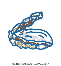 oyster opened shell doodle icon sketch vector. oyster opened shell sign. isolated symbol illustration