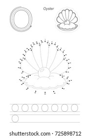 Oyster and Pearl. Dot to dot educational game for kids.