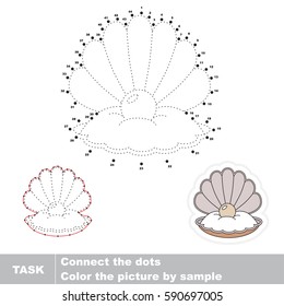 Oyster and Pearl. Dot to dot educational numbers game for preschool kids.