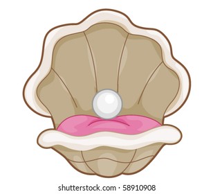 Oyster With Pearl - Vector