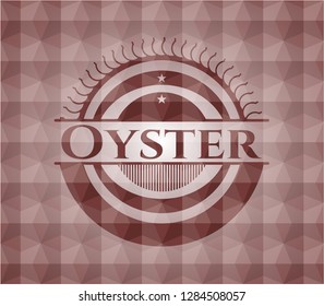 Oyster red seamless badge with geometric background.