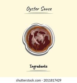 Oyster Sauce Illustration Sketch And Vector Style. Good to use for restaurant menu, Food recipe book and food ingredients content.