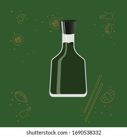 Salsa de ostra diseño vectorial de sushi