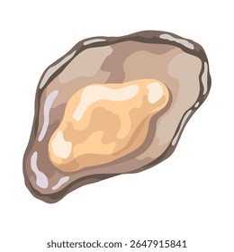 Ostra. Concha do mar, ícone de desenho animado. Molusco aquático exótico da concha subaquática do oceano. Conchas de praia tropicais. Ilustração de desenho animado vetorial