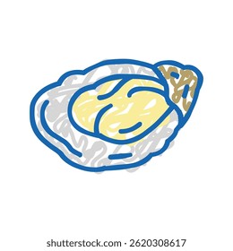 oyster seafood doodle icon sketch vector. oyster seafood sign. isolated symbol illustration