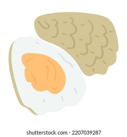 Oyster. Seafood. Flat vector illustration on white background.