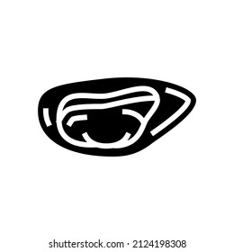 oyster seafood glyph icon vector. oyster seafood sign. isolated contour symbol black illustration