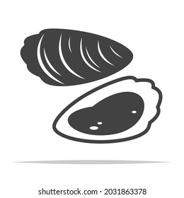 Oyster seafood icon vector isolated