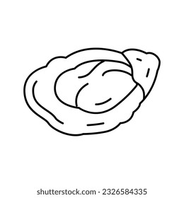 oyster seafood line icon vector. oyster seafood sign. isolated contour symbol black illustration