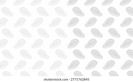 Oyster Seamless Pattern. Handdrawn Shell Seafood Illustration. Marine Coastal Background for Packaging Textile Design