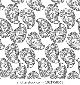 Oyster seamless pattern  vector