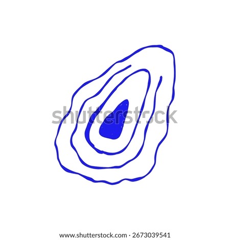 Oyster Shell Sea Seafood. Summer Seashell Graphic Icon. Vintage Drawing Vector Illustration