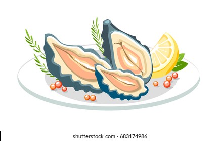 1,682 Oyster plate illustration Images, Stock Photos & Vectors ...