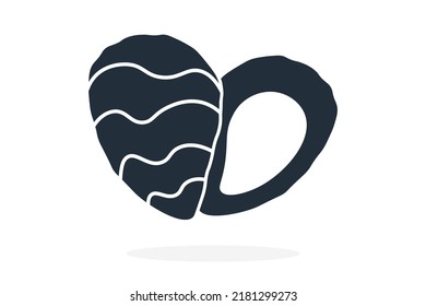 Oyster. Simple icon. Flat style element for graphic design. Vector EPS10 illustration