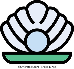 oyster vector flat color icon 