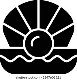Oyster Vector Icon Glyph Style