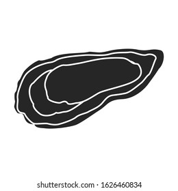 Oyster vector icon.Black,simple vector icon isolated on white background oyster.