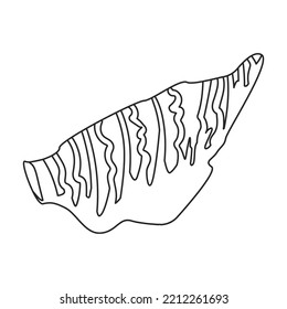 Icono de vector de ostión.Icono de vector de contorno aislado en ostión de fondo blanco.