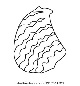 Icono de vector de ostión.Icono de vector de contorno aislado en ostión de fondo blanco.