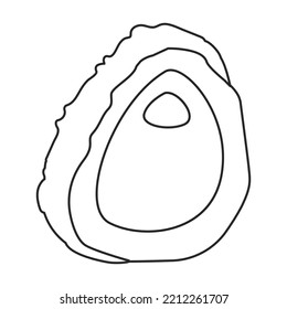 Icono de vector de ostión.Icono de vector de contorno aislado en ostión de fondo blanco.