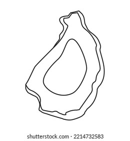 Icono de vector de ostión.Icono de vector de contorno aislado en ostión de fondo blanco.