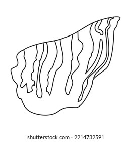 Icono de vector de ostión.Icono de vector de contorno aislado en ostión de fondo blanco.