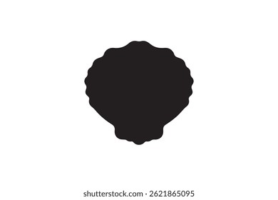 Ilustração da silhueta do vetor da ostra isolada no fundo branco