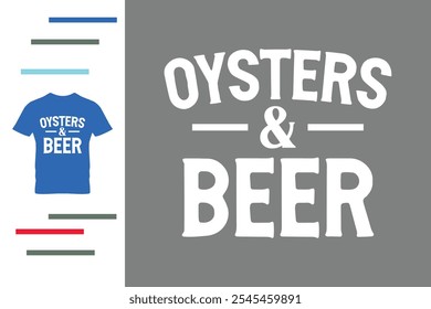 design de ostras e camisetas de cerveja