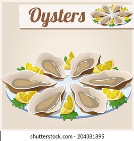 Oysters. Detailed Vector Icon. Series Of Food And Drink And Ingredients For Cooking.