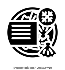 oysters frozen sea food glyph icon vector. oysters frozen sea food sign. isolated contour symbol black illustration