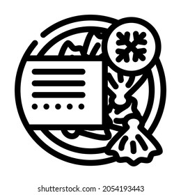 oysters frozen sea food line icon vector. oysters frozen sea food sign. isolated contour symbol black illustration