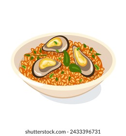 Oysters and Leaf Garnish in bowl Vector Illustration